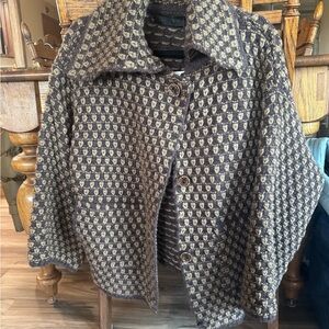 Zara Brown & Cream Textured Knit Cardigan